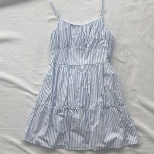 Express Blue and White Striped Dress